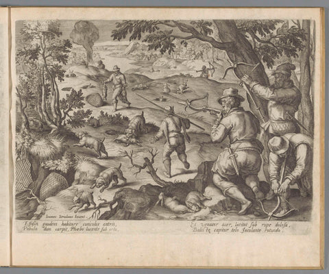 Rabbit Hunt, Monogrammist FLB, 1580 - 1618 Canvas Print