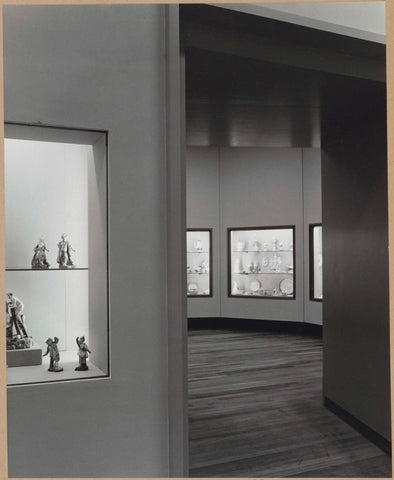 View to a ten-angled room with built-in display cases with porcelain, 1962 Canvas Print