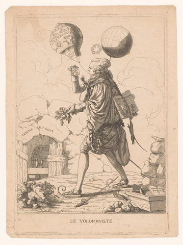Satire on a balloonist, anonymous, 1784 - 1785 Canvas Print