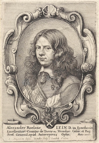 Portret van Alexander Roelants, Wenceslaus Hollar, 1655 Canvas Print