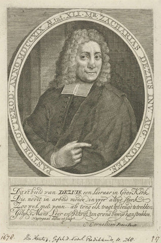 Portrait of Zacharias Dezius, Aernout Naghtegael, 1719 Canvas Print