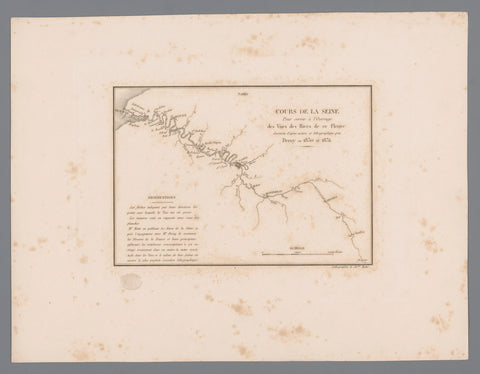 Map of the course of the River Seine, Isodore-Laurent Deroy, 1829 - 1831 Canvas Print