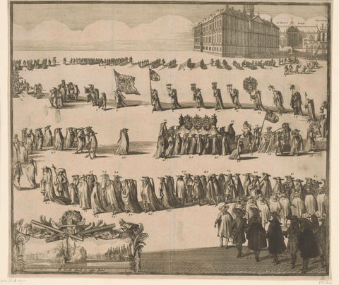 Funeral procession of Michiel Adriaansz. de Ruyter, Johannes Jacobsz van den Aveele, 1677 - 1679 Canvas Print