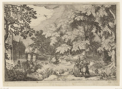 View of a Forest with Loenersloot Castle, Simon Frisius, 1605 Canvas Print