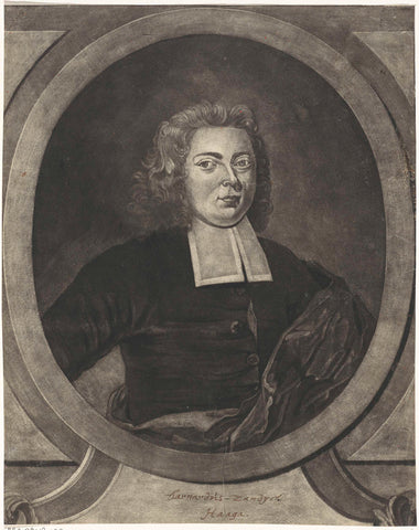 Portrait of Bernardus Sandijk, Jacob Gole, 1709 Canvas Print