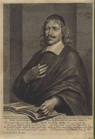 Portrait of Johannes Erasmus Blum, Jan de Visscher, 1674 Canvas Print