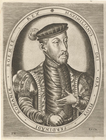 Portrait of Emperor Maximilian II, Frans Huys, 1546-1562 Canvas Print