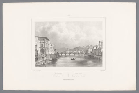 View of Florence from the Ponte Vecchio, Isodore-Laurent Deroy, 1843 Canvas Print