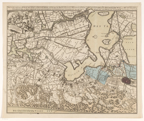 Map of the bailiffship Kennemerland, anonymous, 1726 - 1766 Canvas Print