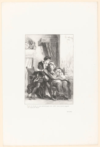 Hamlet and Queen Gertrude, Eugène Delacroix, 1834 Canvas Print