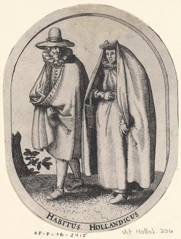 Couple in Dutch clothing first quarter of the 17th century, Claes Jansz. Visscher (II), 1618 Canvas Print