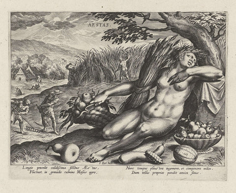 Summer, Johann Sadeler (I), 1580 - 1584 Canvas Print