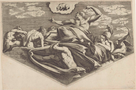 Jupiter in Callisto, Francesco Primaticcio, 1530 - 1582 Canvas Print