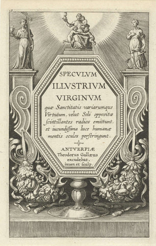 Title print for Speculum Illustratum Virginum, Theodoor Galle, 1581 - 1633 Canvas Print