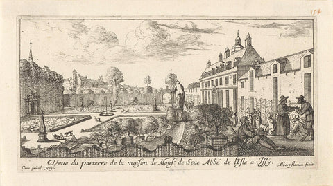 Garden of the house in Issy, Albert Flamen, 1648 - 1692 Canvas Print