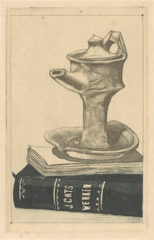 Still life with jug and books, Frans Everbag, c. 1914 Canvas Print