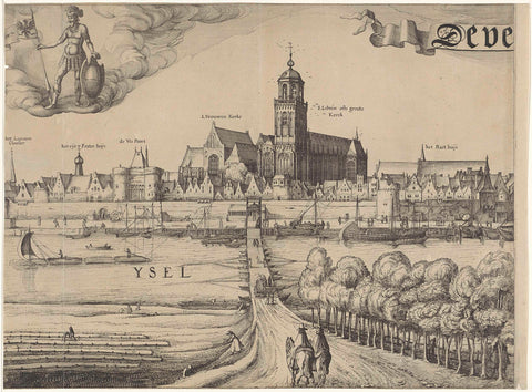 Profile of Deventer (plate II), Claes Jansz. Visscher (II) (attributed to workshop of), 1615 Canvas Print