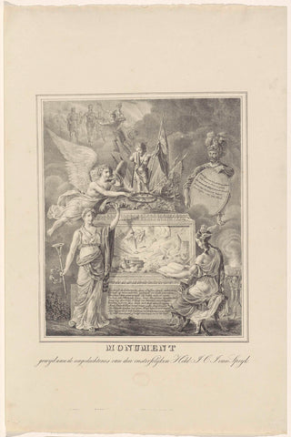 Allegorical tomb monument for Jan van Speijk, 1831, Johannes Steyn, 1831 Canvas Print