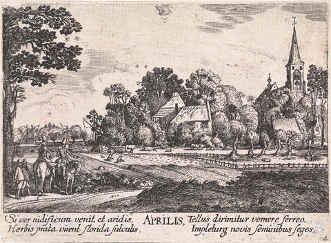 April, Jan van de Velde (II), 1684 - 1729 Canvas Print