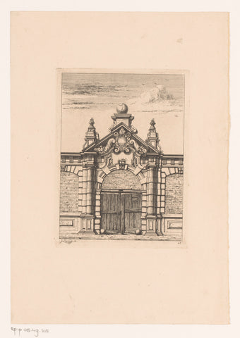 Entrance gate of the Abbey of Saint Michael in Antwerp, Jean Théodore Joseph Linnig, 1868 Canvas Print