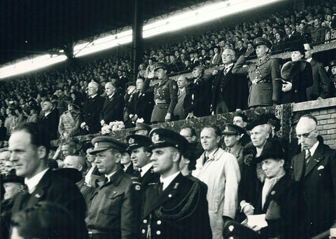 First national liberation party in the Olympic Stadium: the grandstand with prominent people, Cas Oorthuys, 1945 Canvas Print