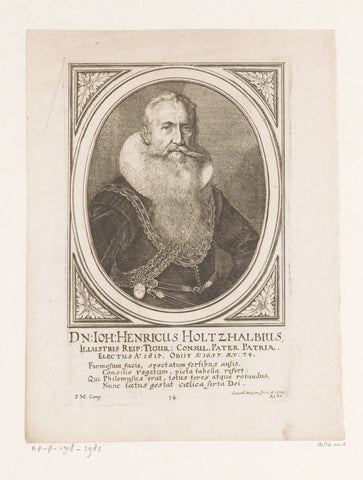 Portrait of Johann Heinrich Holtzhalb, Conrad Meyer, 1678 Canvas Print