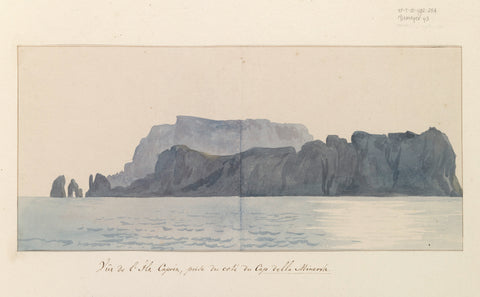 View of Capri island from coast Cape Minerva, Louis Ducros, 1778 Canvas Print