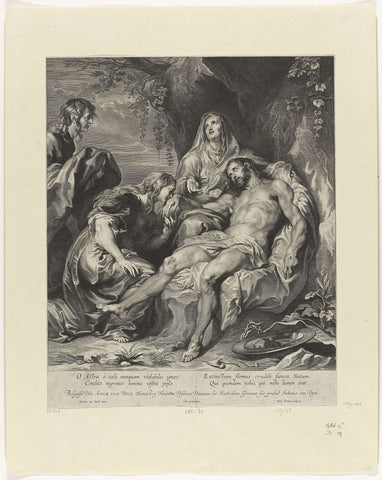 Mourning of Christ, Paulus Pontius, 1628 - 1657 Canvas Print