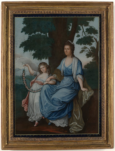 Portrait of Catharina Cornelia Geertruida van Braam Houckgeest, née Van Reede van Oudtshoorn, and her daughter Françoise, anonymous, c. 1795 Canvas Print