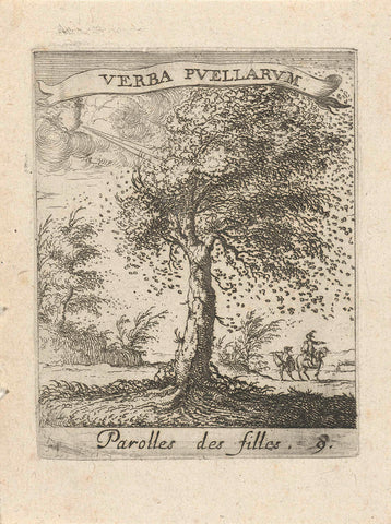 Landscape with tree in the wind, Albert Flamen, 1672 Canvas Print