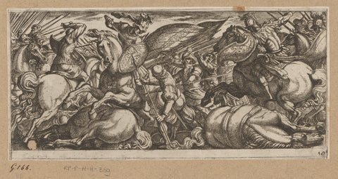 Battle between the Cavalry and the Infantry, Antonio Tempesta, 1565 - 1630 Canvas Print