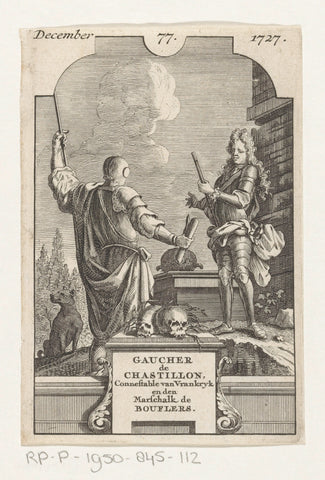 Gesprek tussen Gaucher V de Châtillon en Louis François, hertog van Boufflers, anonymous, 1727 Canvas Print