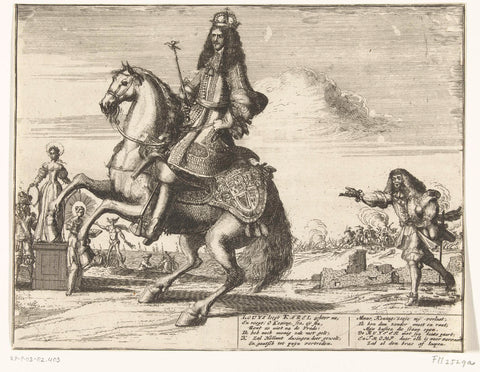 Cartoon on France's attempts to prevent England's peace trade with the Republic, 1674, anonymous, 1674 Canvas Print