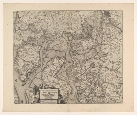 Map of the Waasland and the Hulster Ambacht, anonymous, 1601 - 1652 Canvas Print