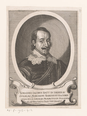 Portret van Johann Jacob Datt von Tiefenau, Matthäus Merian (I), 1652 Canvas Print