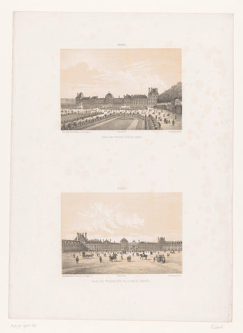 View of the Tuileries Palace from the Garden of the Tuileriën, Charles Fichot, c. 1860 Canvas Print