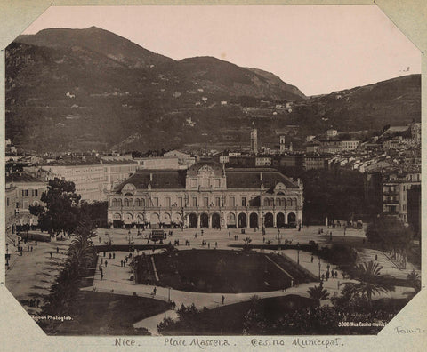 View of the Place Masséna and the casino in Nice, Photoglob & Co., c. 1890 - c. 1900 Canvas Print