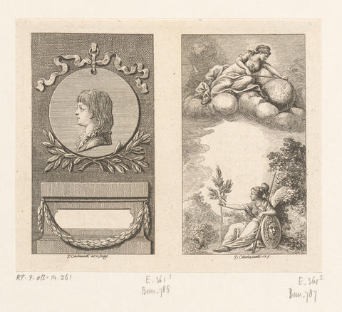 Portrait and title page for the Lauenburg calendar 1781, Daniel Nikolaus Chodowiecki, 1780 Canvas Print