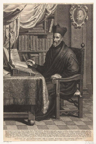 Portrait of Jesuit Leonardus Lessius, Boetius Adamsz. Bolswert (possibly), 1623 Canvas Print