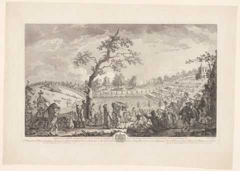 Grande Chasse donnée au Baerensee près de Stuttgard, 1782 / Jachtpartij in Baerensee bij Stuttgart in oktober 1782, Nicolaus Heideloff, after 1782 Canvas Print