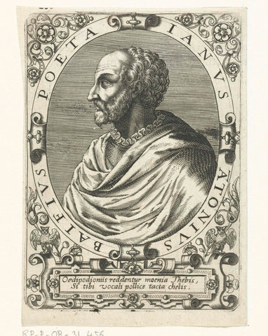 Portrait of Jean Antoine de Baïf, Theodor de Bry, c. 1597 - c. 1599 Canvas Print