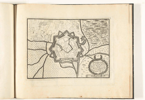 Map of Maubeuge, ca. 1693-1696, anonymous, 1693 - 1696 Canvas Print