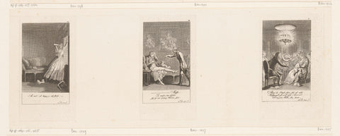 Three performances from Blumauer's Aeneide, Daniel Nikolaus Chodowiecki, 1789 Canvas Print