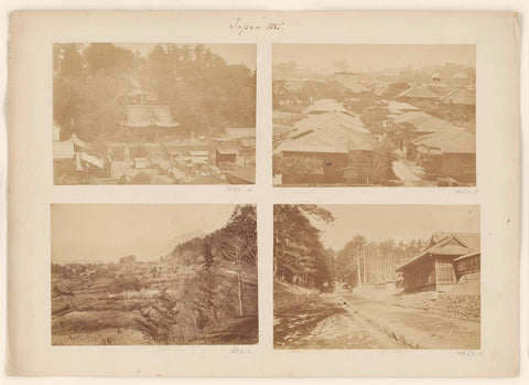 View of a forest avenue past houses in Japan, anonymous, 1885 Canvas Print