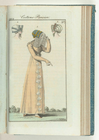 Journal des Dames et des Modes, editie Frankfurt 20 November 1808, Costume Parisien (47), anonymous, 1808 Canvas Print