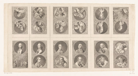 Faces of men and women at different stages of their lives, Daniel Nikolaus Chodowiecki, 1777 Canvas Print