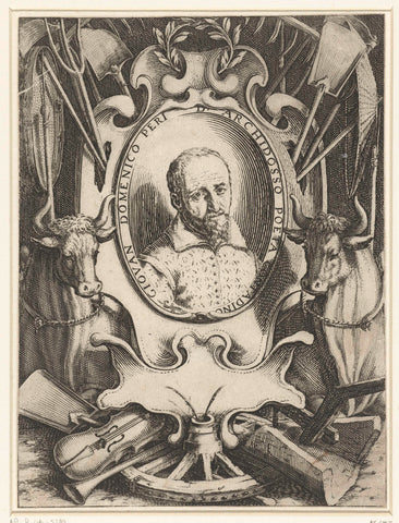 Portrait of Giovanni Domenico Peri, Jacques Callot, 1619 Canvas Print