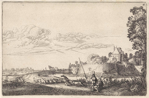 Landscape with the Zijlpoort in Haarlem, Jan van de Velde (II), 1616 Canvas Print