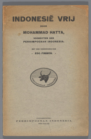 Indonesia free (Indonesia Free), Mohammad Hatta, 1928 Canvas Print