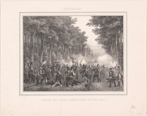 Conquest of the Parc du Parc in Brussels, 1830, Jean-Louis Van Hemelryck, 1830 - 1831 Canvas Print